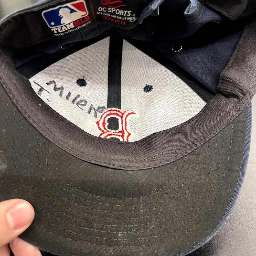 Boston RED‎ SOX Hat Cap Youth Strap Back Navy Blue Baseball Embroidered
